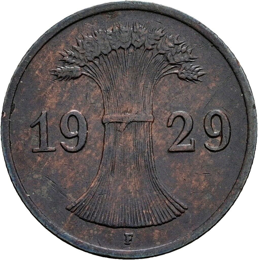 1 Reichspfennig 1929 F – Rückseite