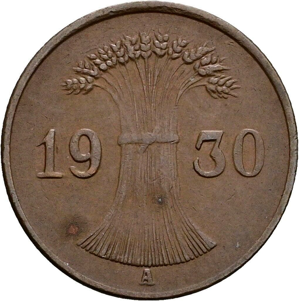 1 Reichspfennig 1930 A – Rückseite