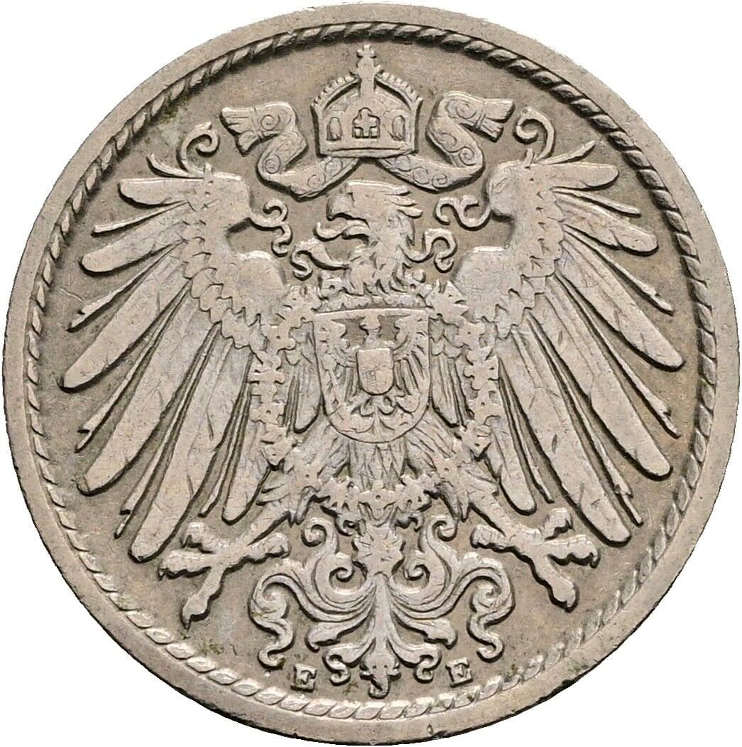 5 Pfennig 1906 E – Rückseite