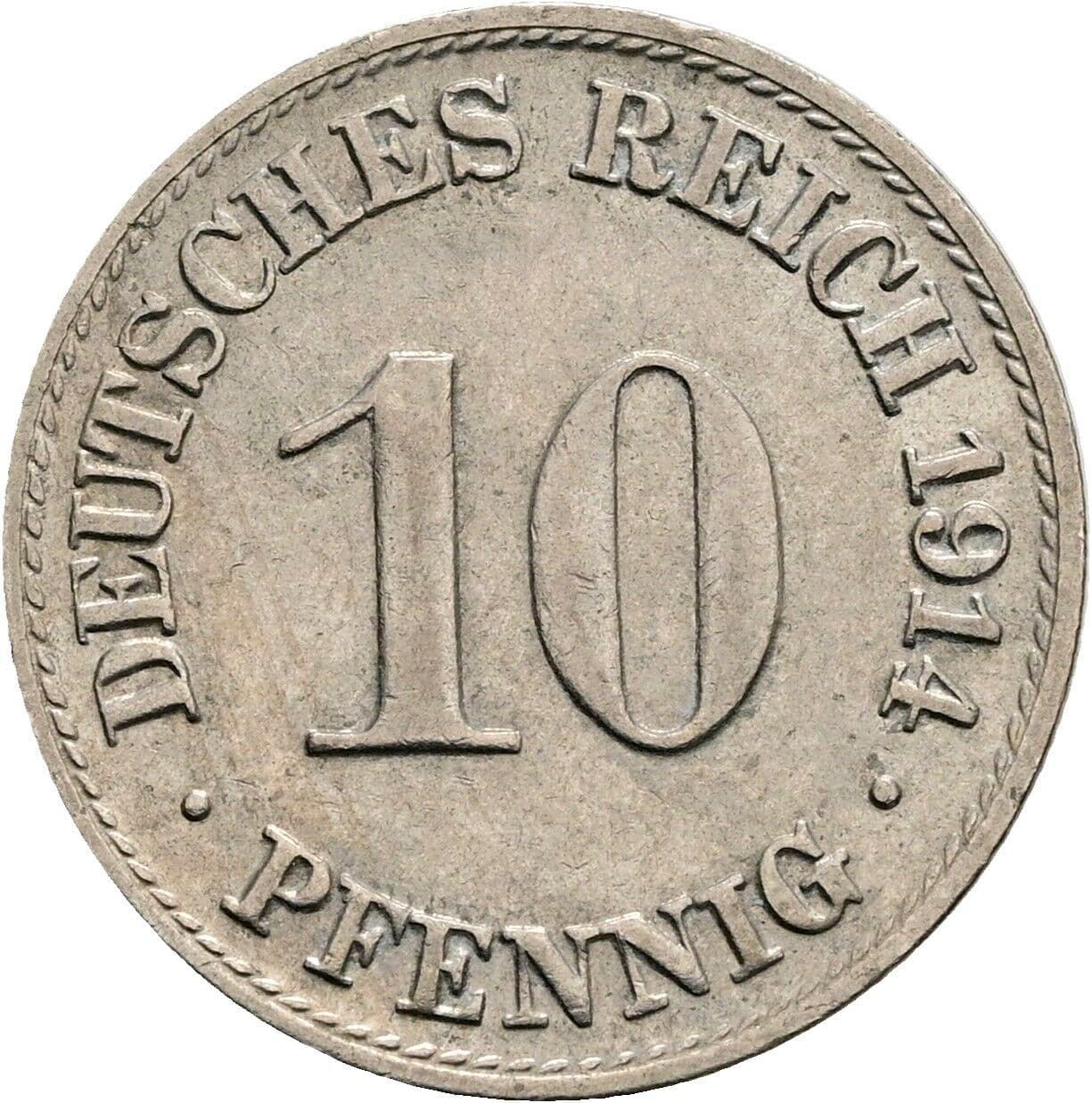 10 Pfennig 1914 A – Vorderseite