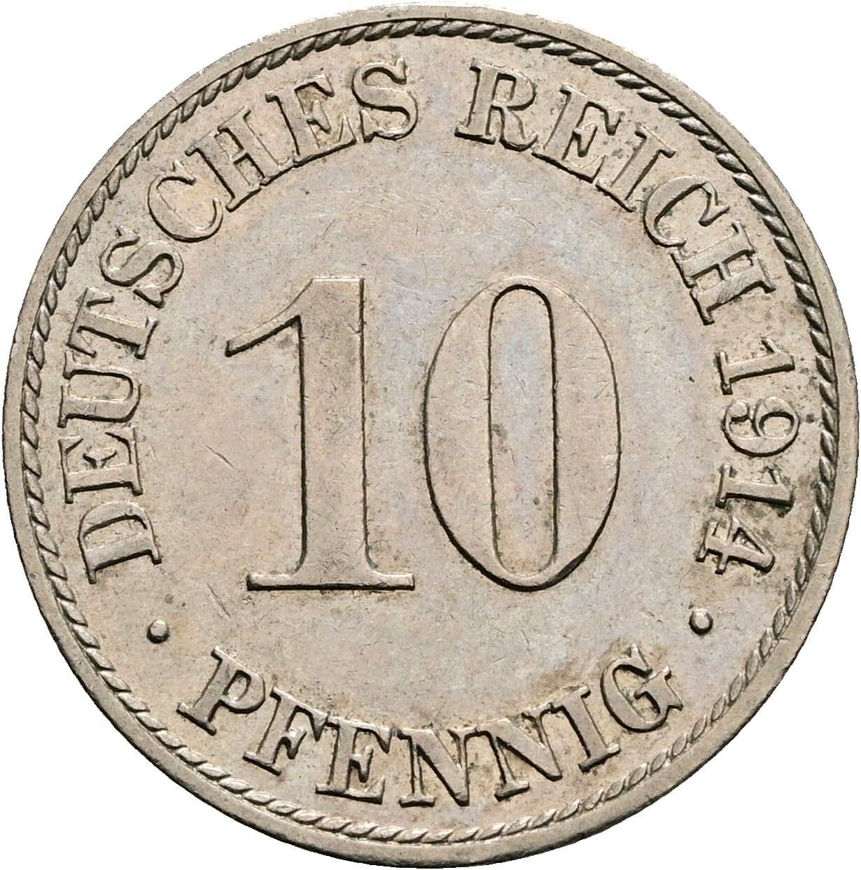 10 Pfennig 1914 A – Vorderseite