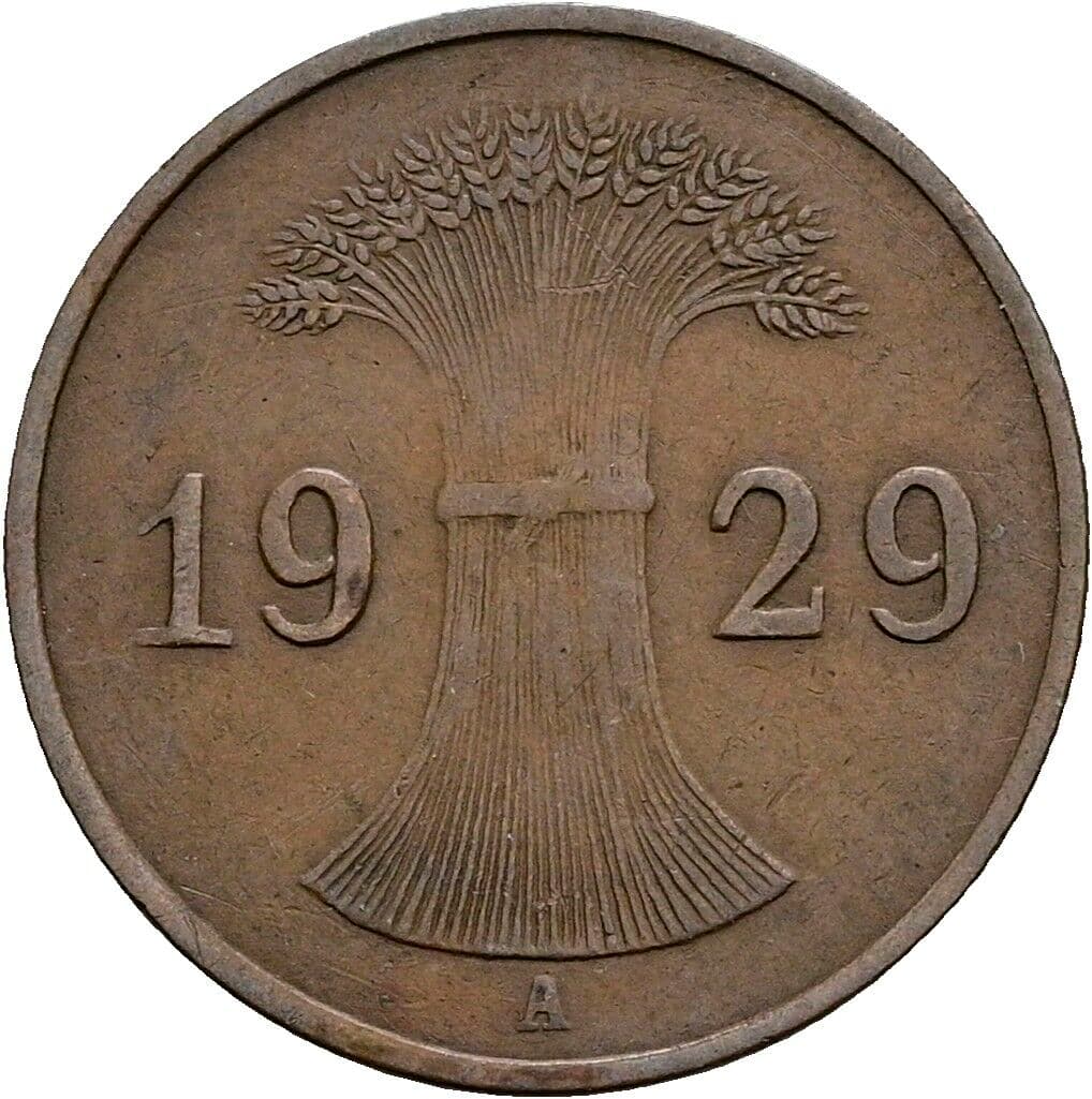 1 Reichspfennig 1929 A – Rückseite