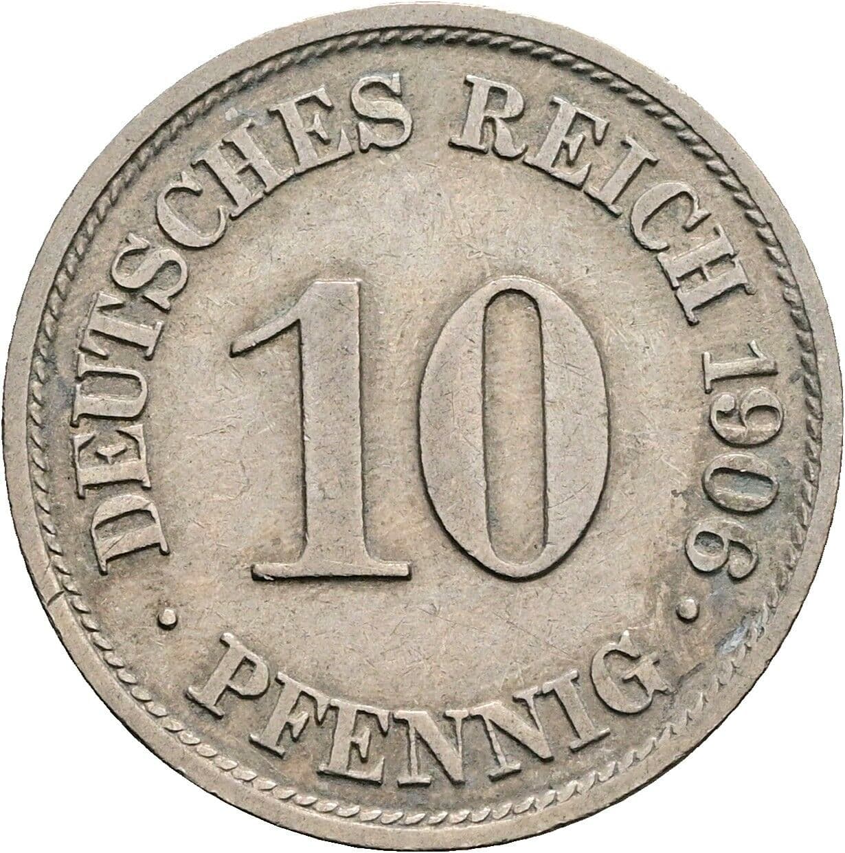 10 Pfennig 1906 A – Vorderseite