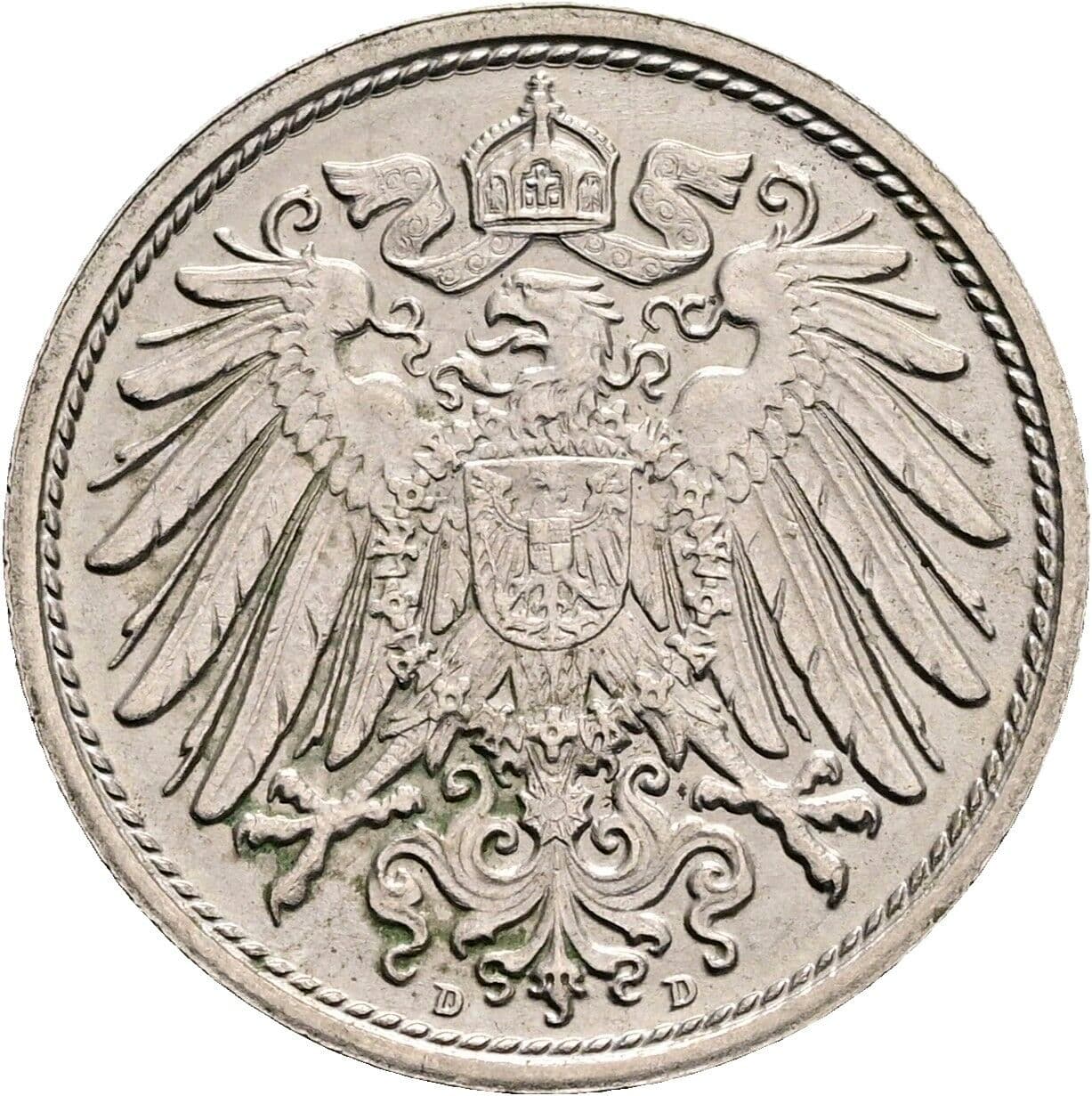10 Pfennig 1914 D – Rückseite