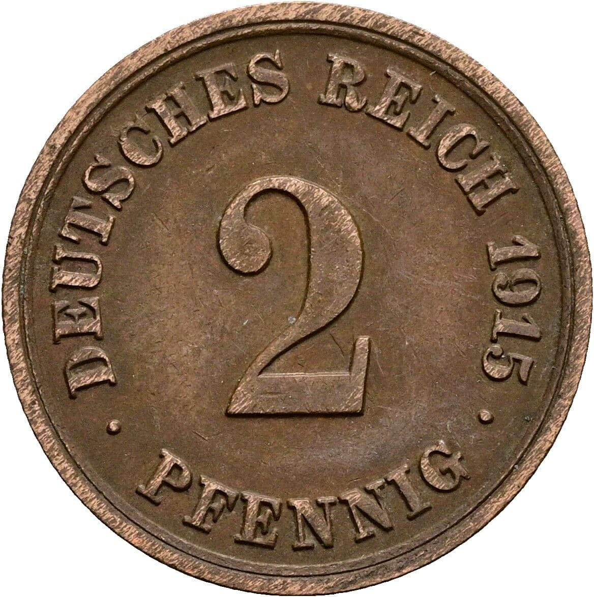 2 Pfennig 1915 F – Vorderseite