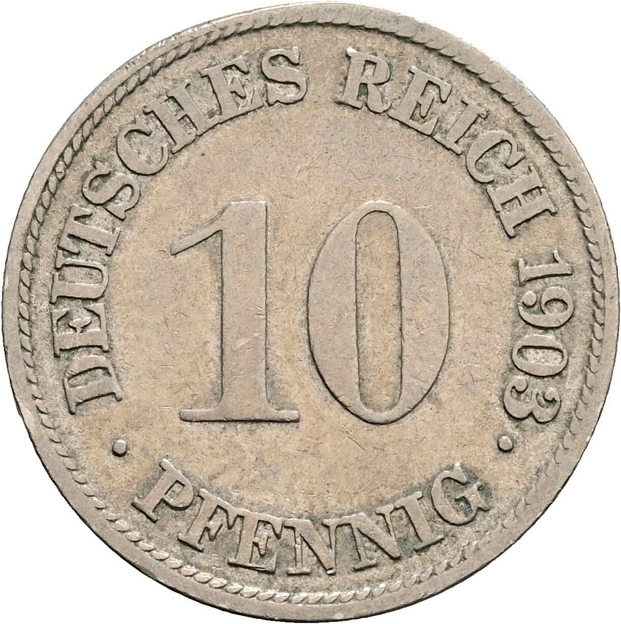 10 Pfennig 1903 G – Vorderseite