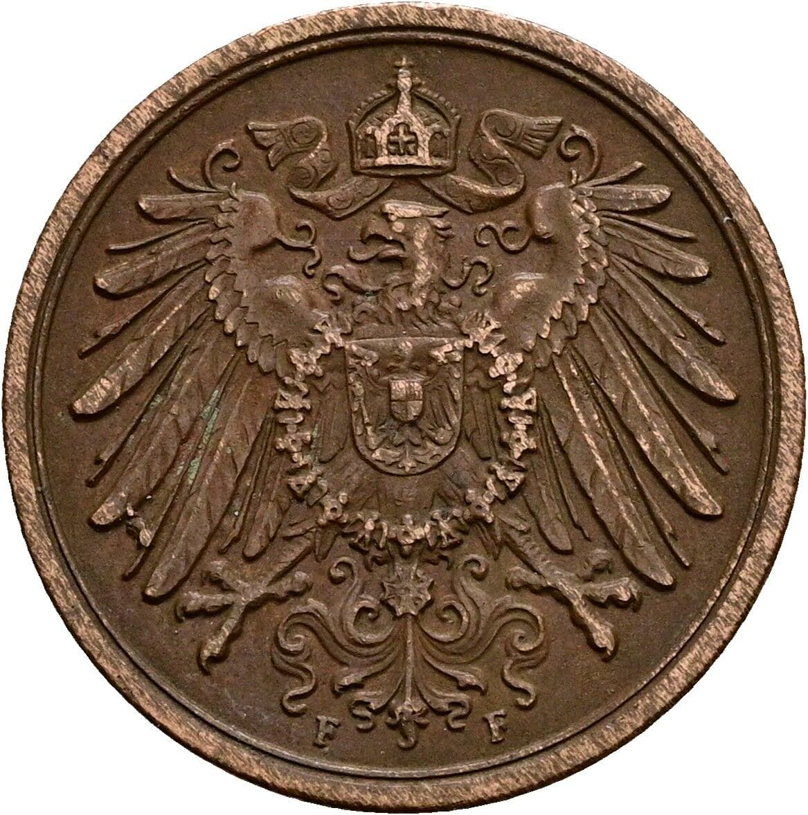 2 Pfennig 1915 F – Rückseite
