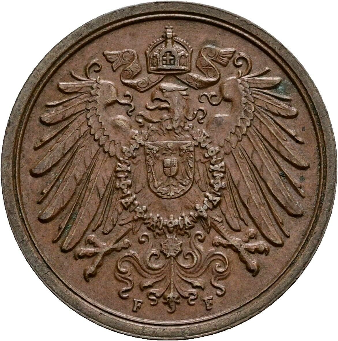 2 Pfennig 1910 F – Rückseite
