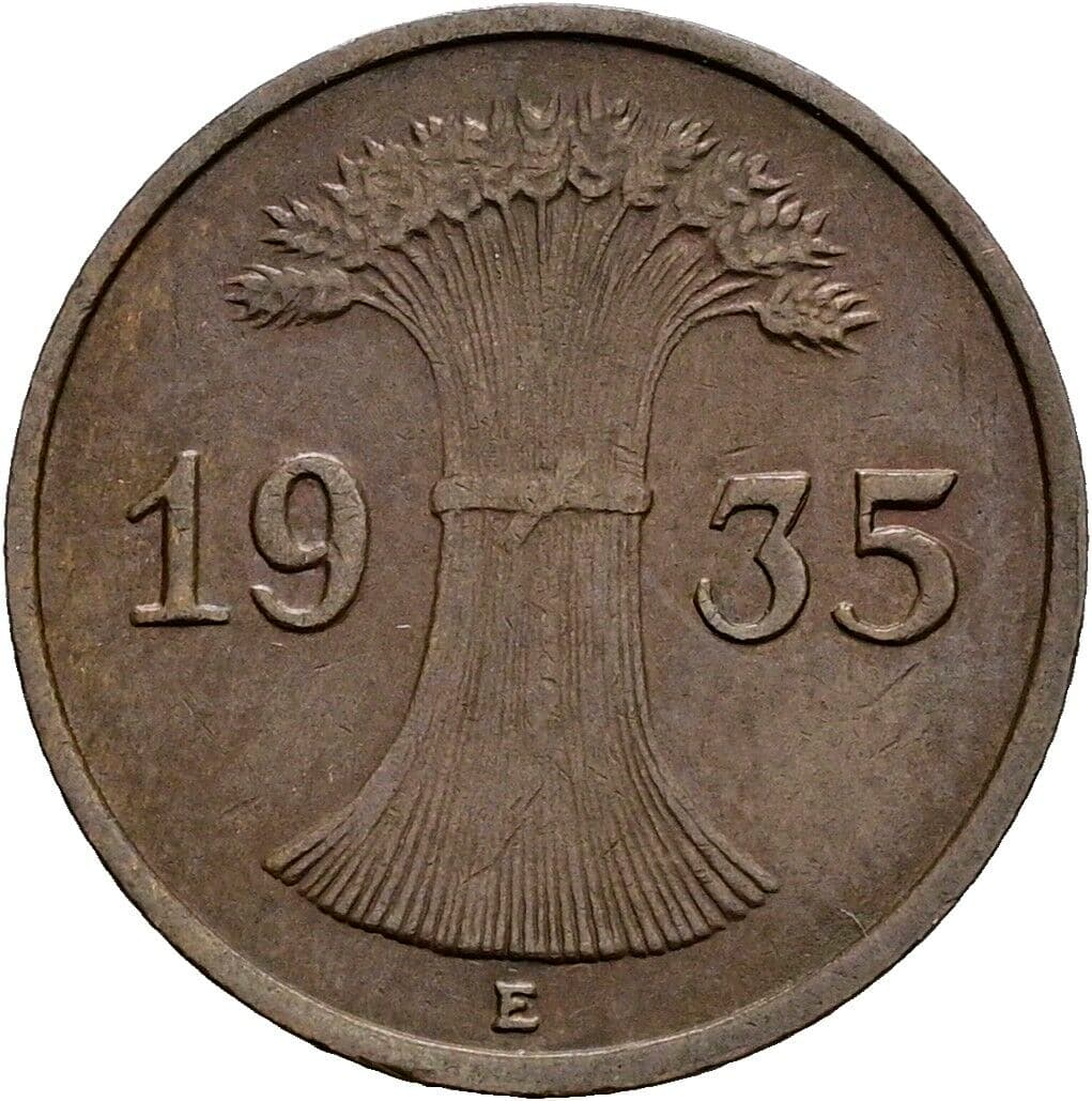 1 Reichspfennig 1935 E – Rückseite