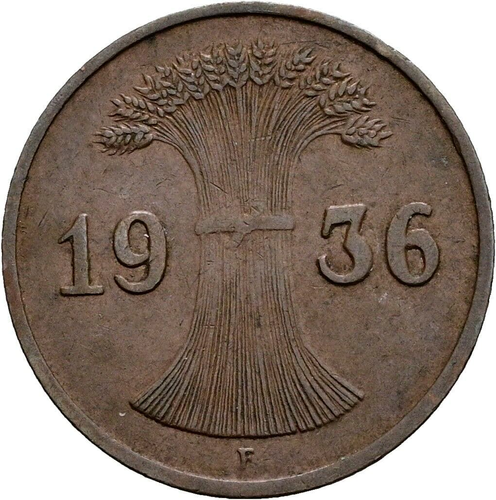 1 Reichspfennig 1936 F – Rückseite