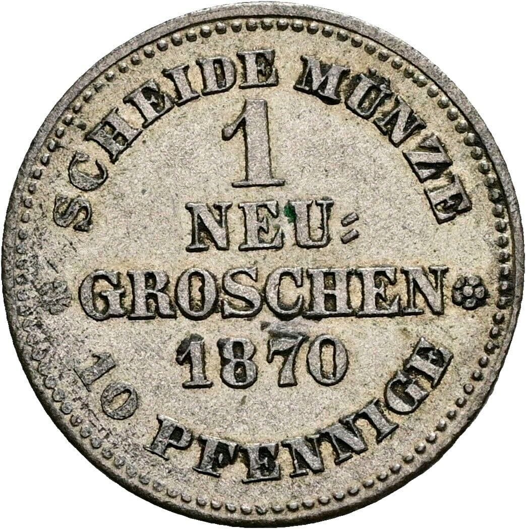 1 Neugroschen Johann 1854-1873 1870 B – Rückseite