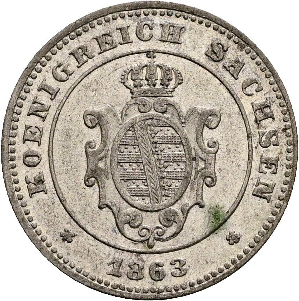 1 Neugroschen Johann 1854-1873 1863 B – Rückseite