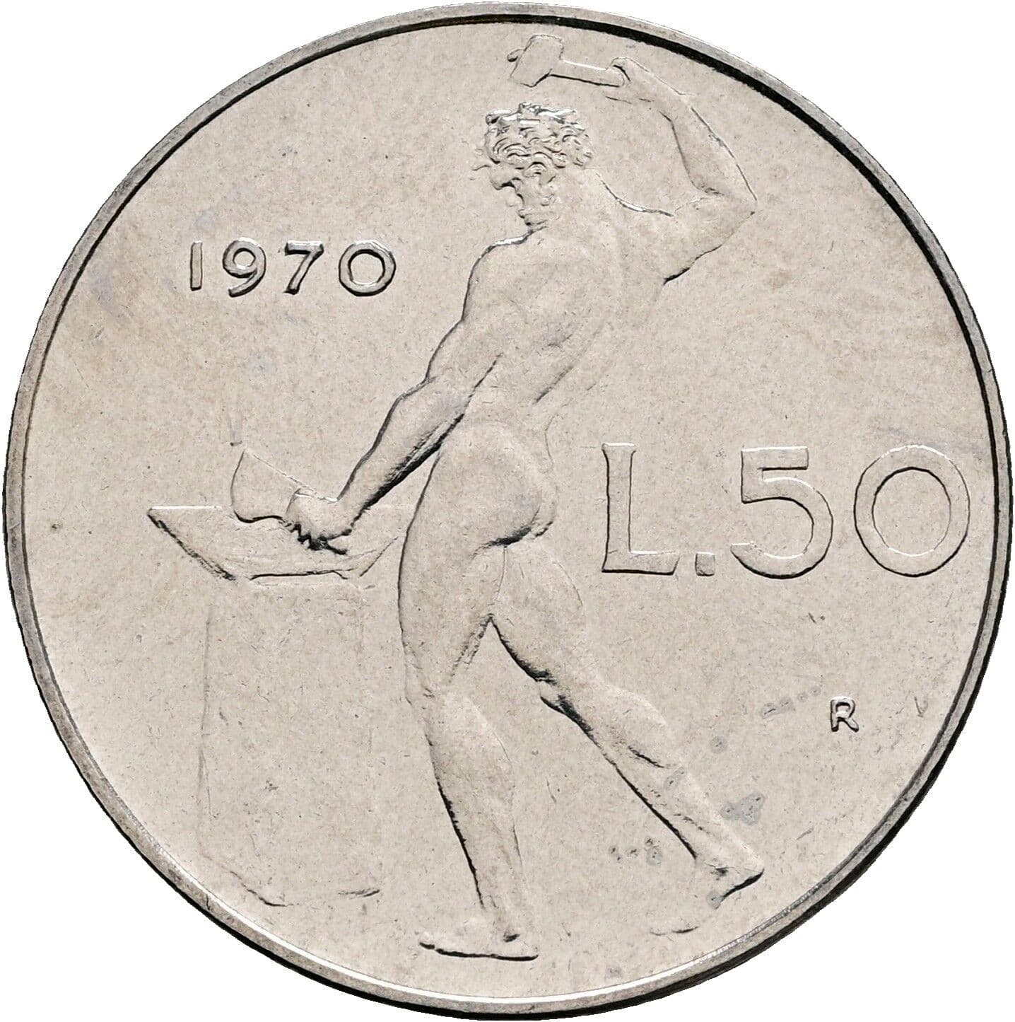 50 Lire 1970 – Rückseite