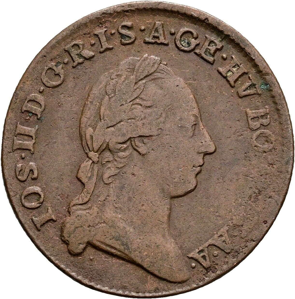 1/2 Kreuzer Joseph II. als Alleinregent 1780-1790 1780 W, Wien – Rückseite