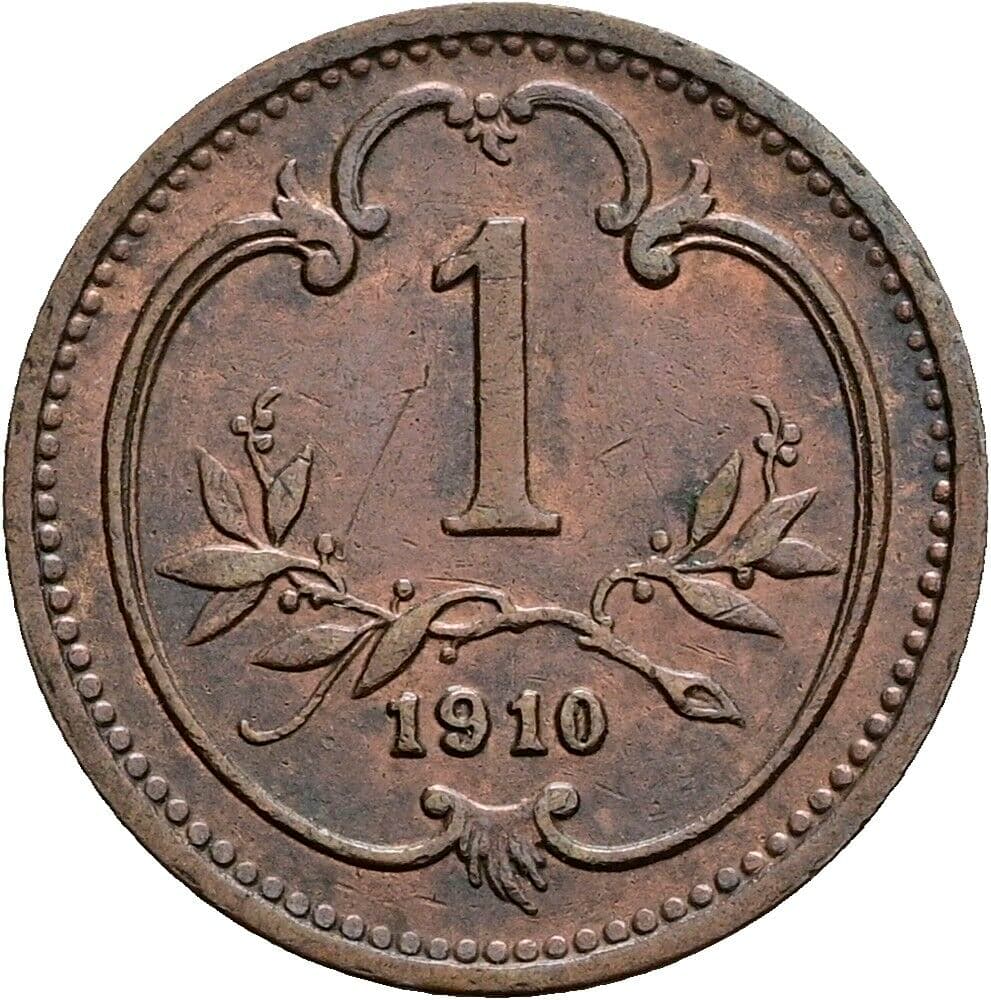 1 Heller Franz Joseph I. 1848-1916 1910 – Vorderseite
