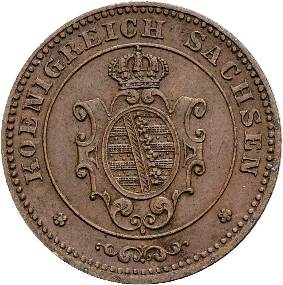 1 Pfennig Johann 1854-1873 1865 B – Rückseite