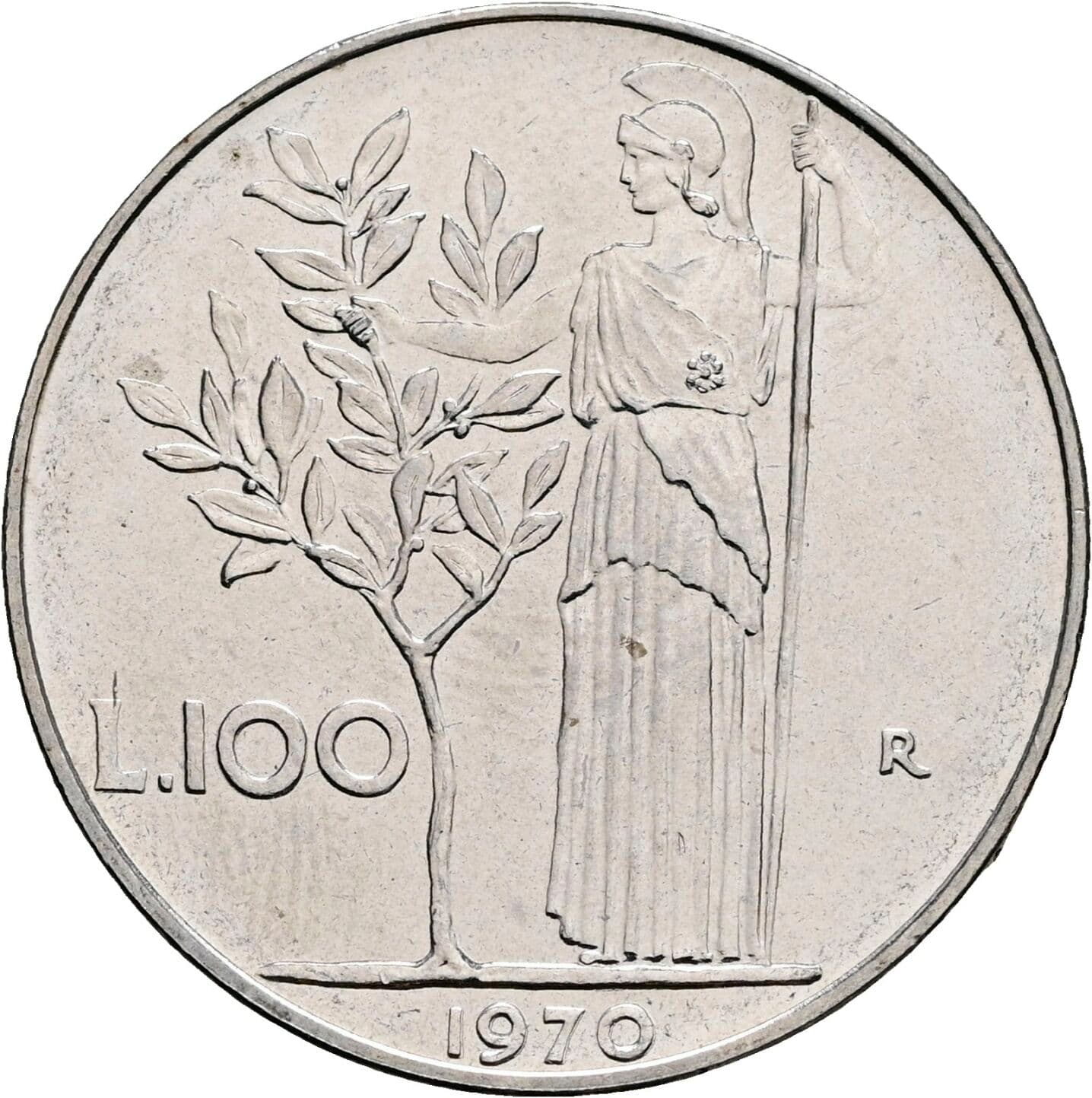 100 Lire 1970 – Rückseite