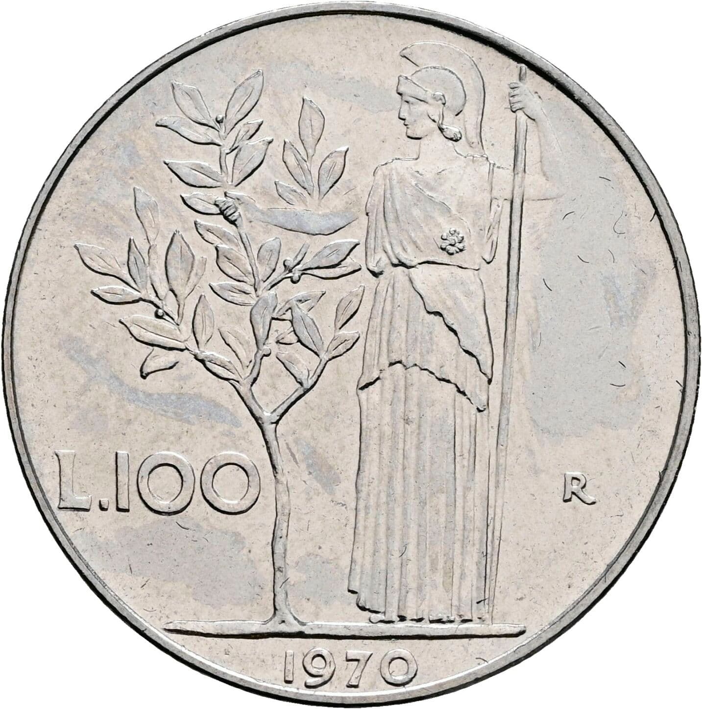 100 Lire 1970 – Rückseite