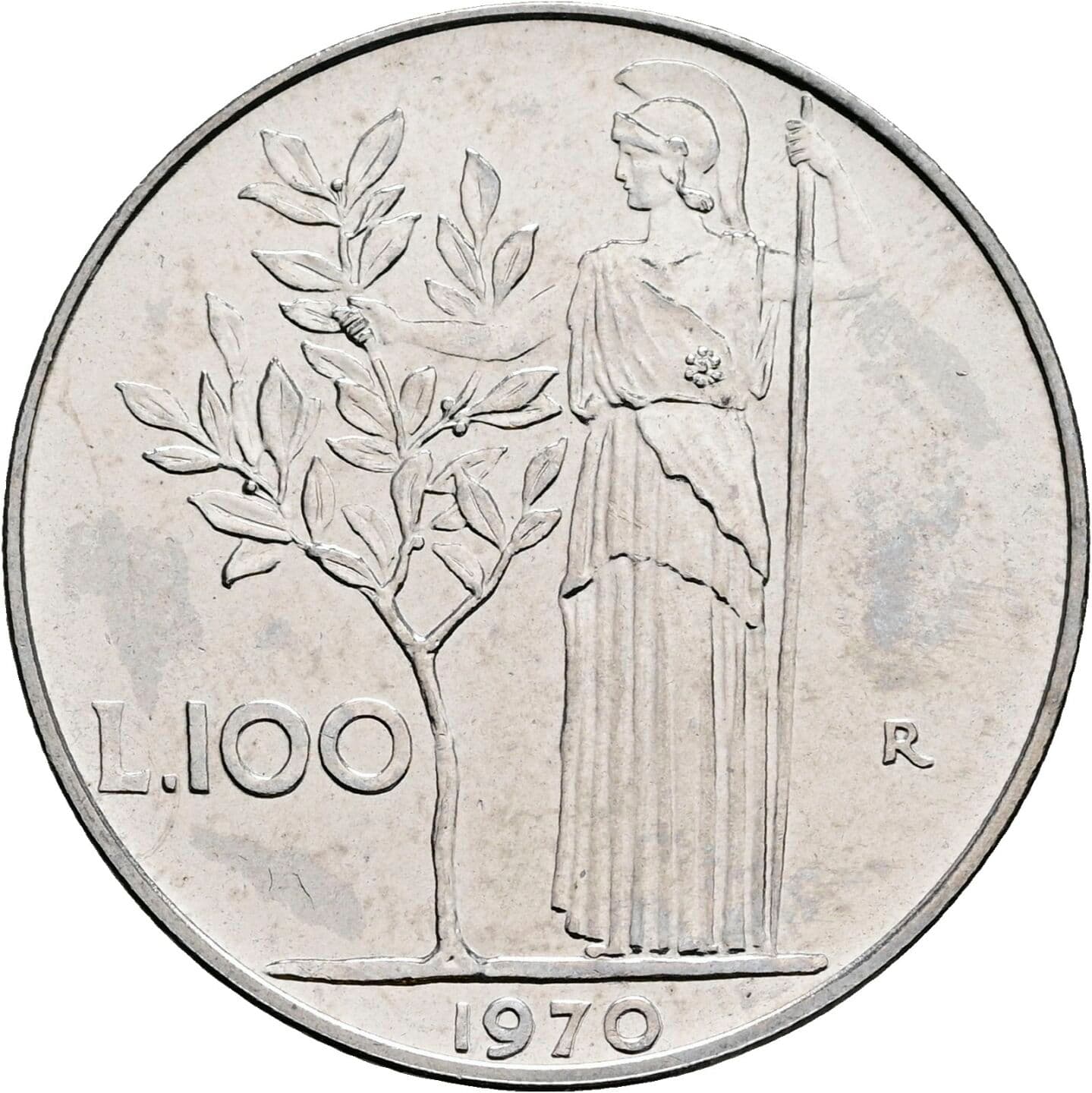 100 Lire 1970 – Rückseite