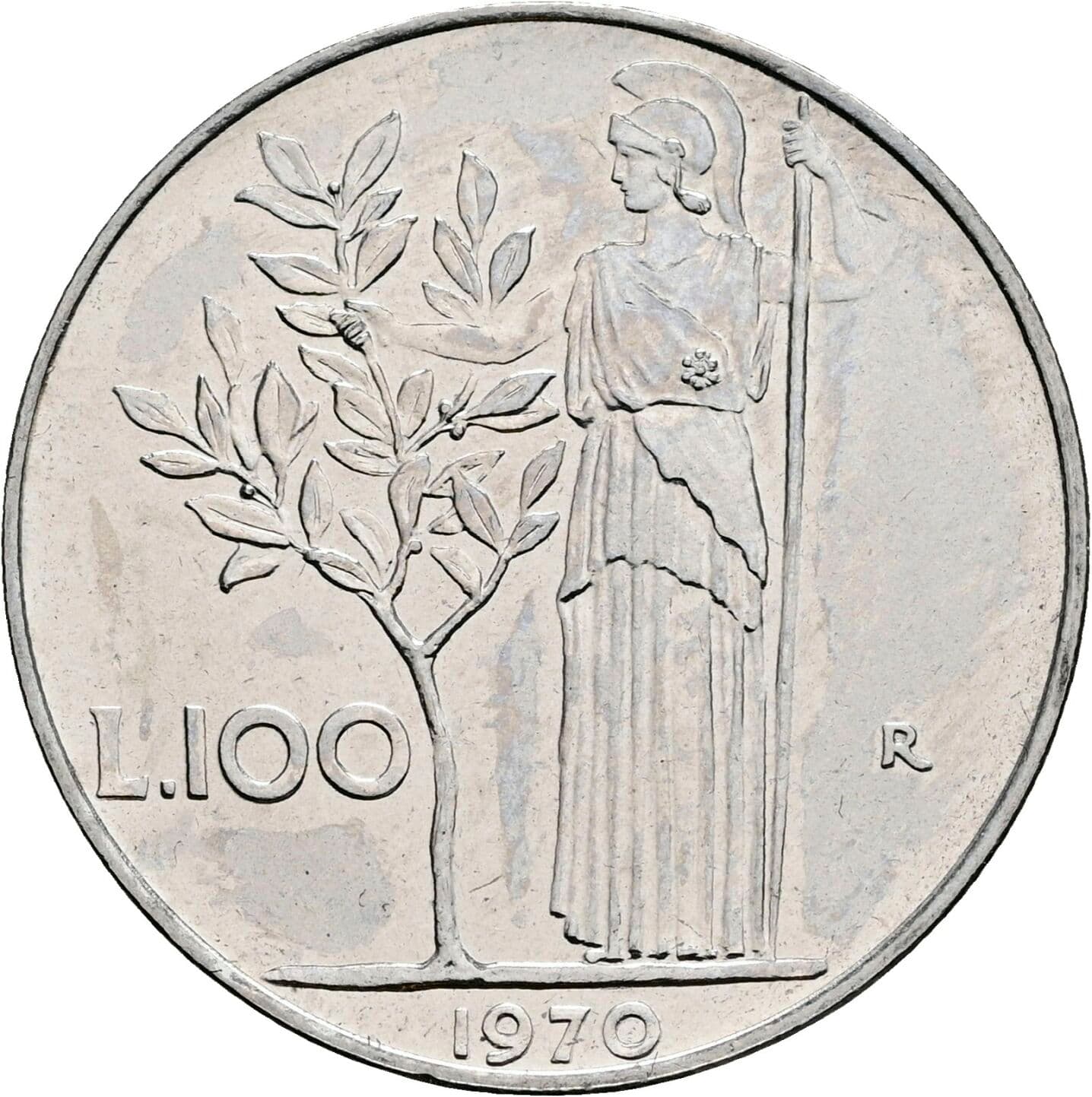 100 Lire 1970 – Rückseite