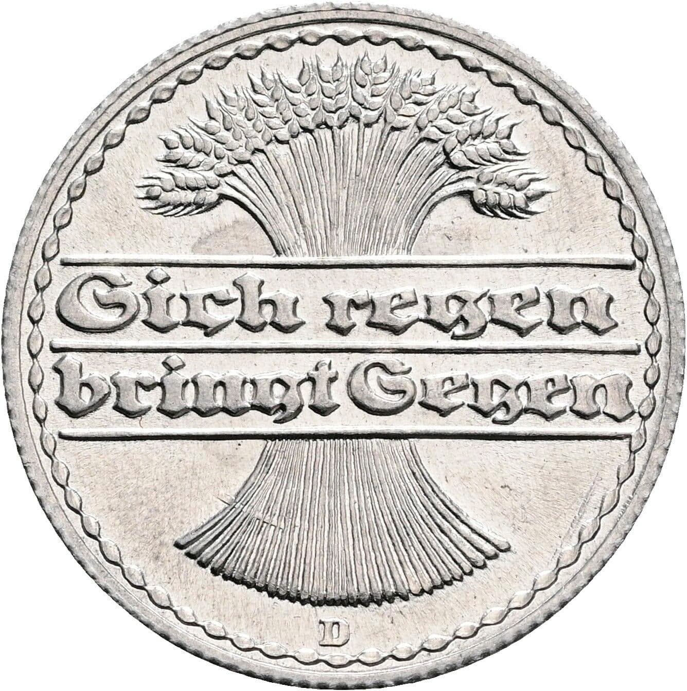 50 Pfennig 1922 D – Rückseite