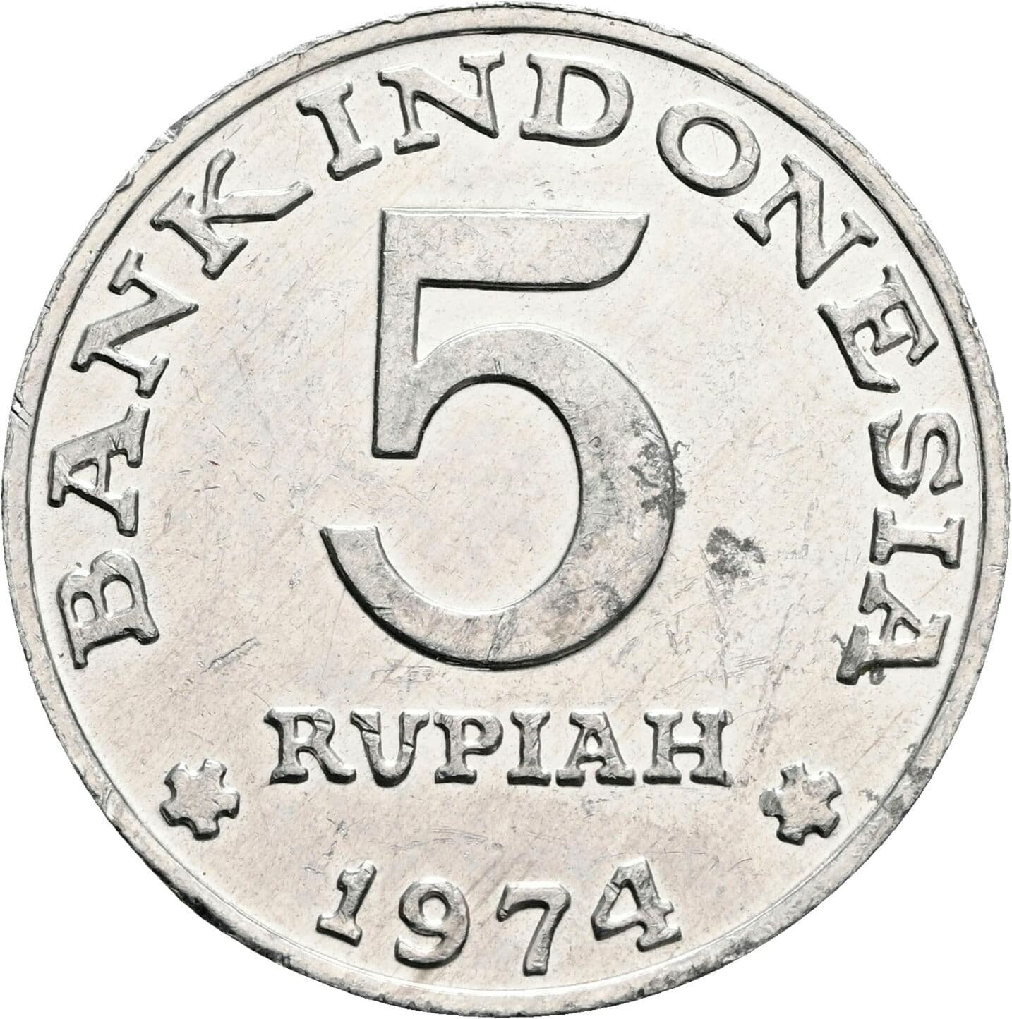 5 Rupiah 1974 – Vorderseite