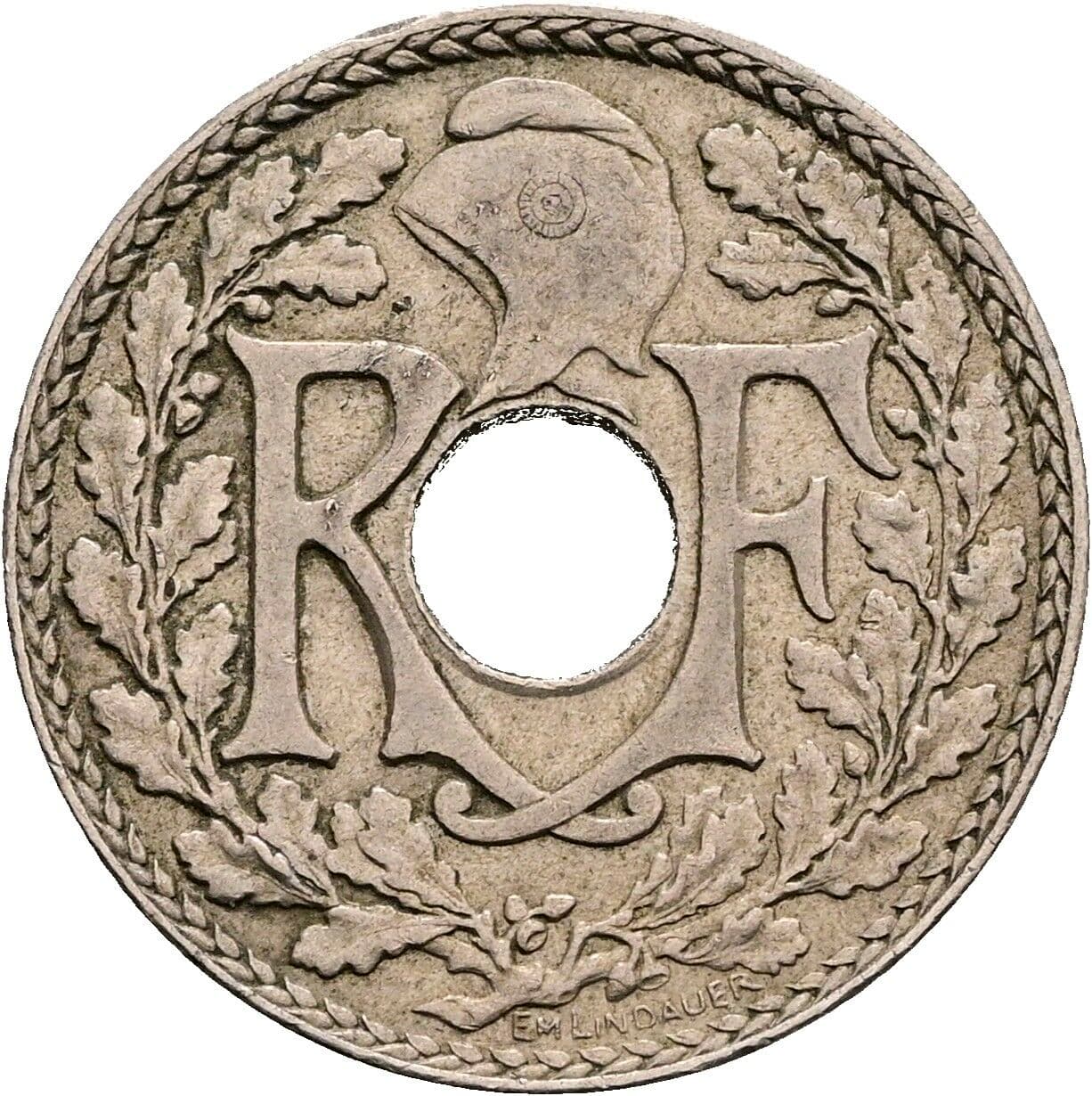 10 Centimes 1935 – Rückseite