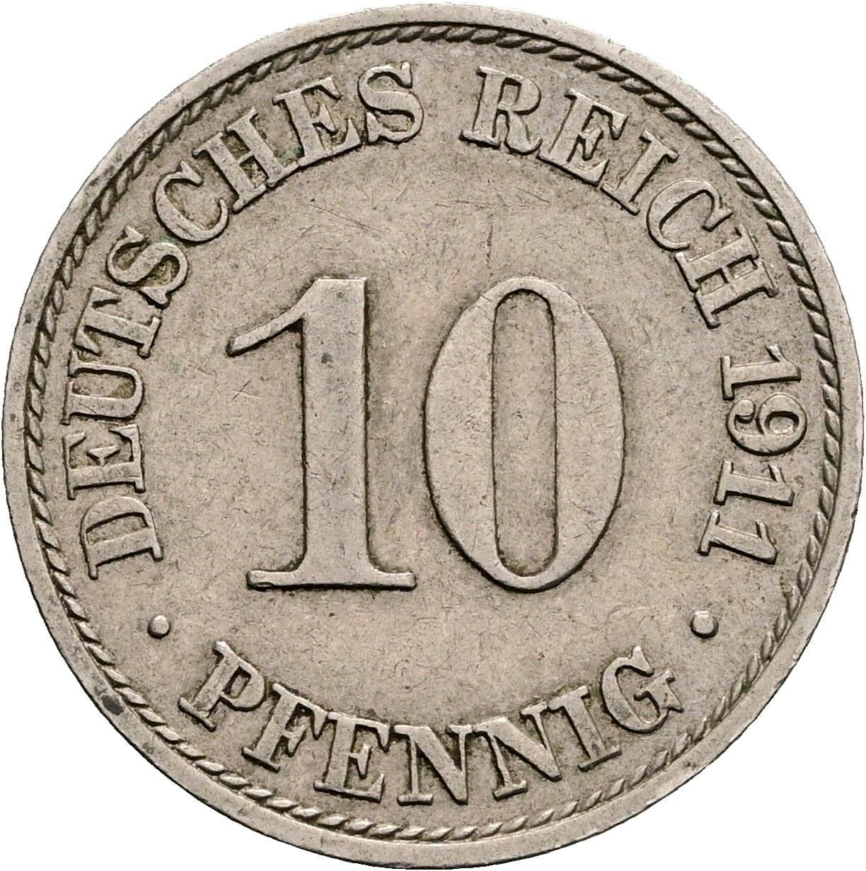 10 Pfennig 1911 A – Vorderseite