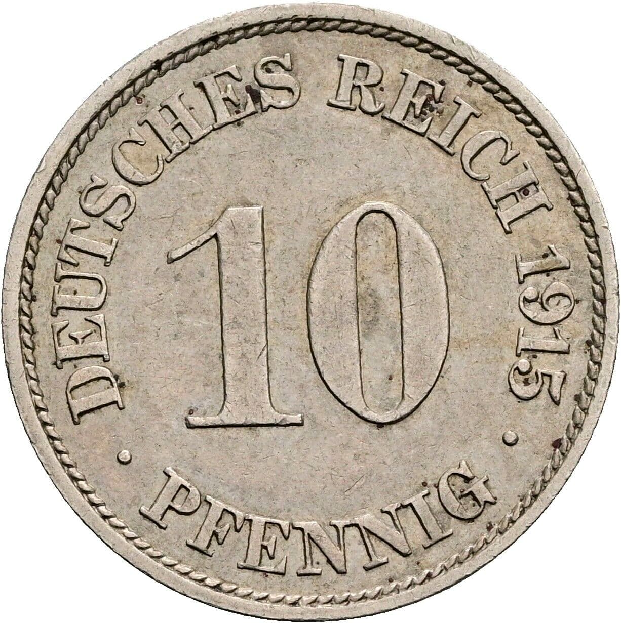 10 Pfennig 1915 J – Vorderseite