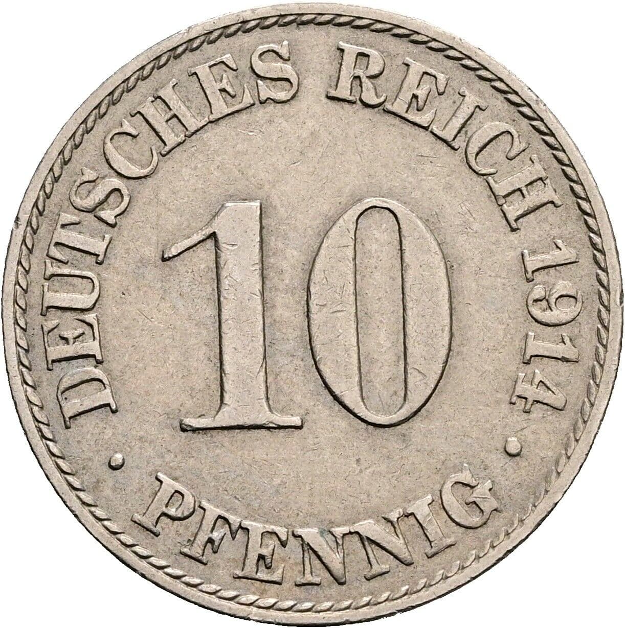 10 Pfennig 1914 A – Vorderseite