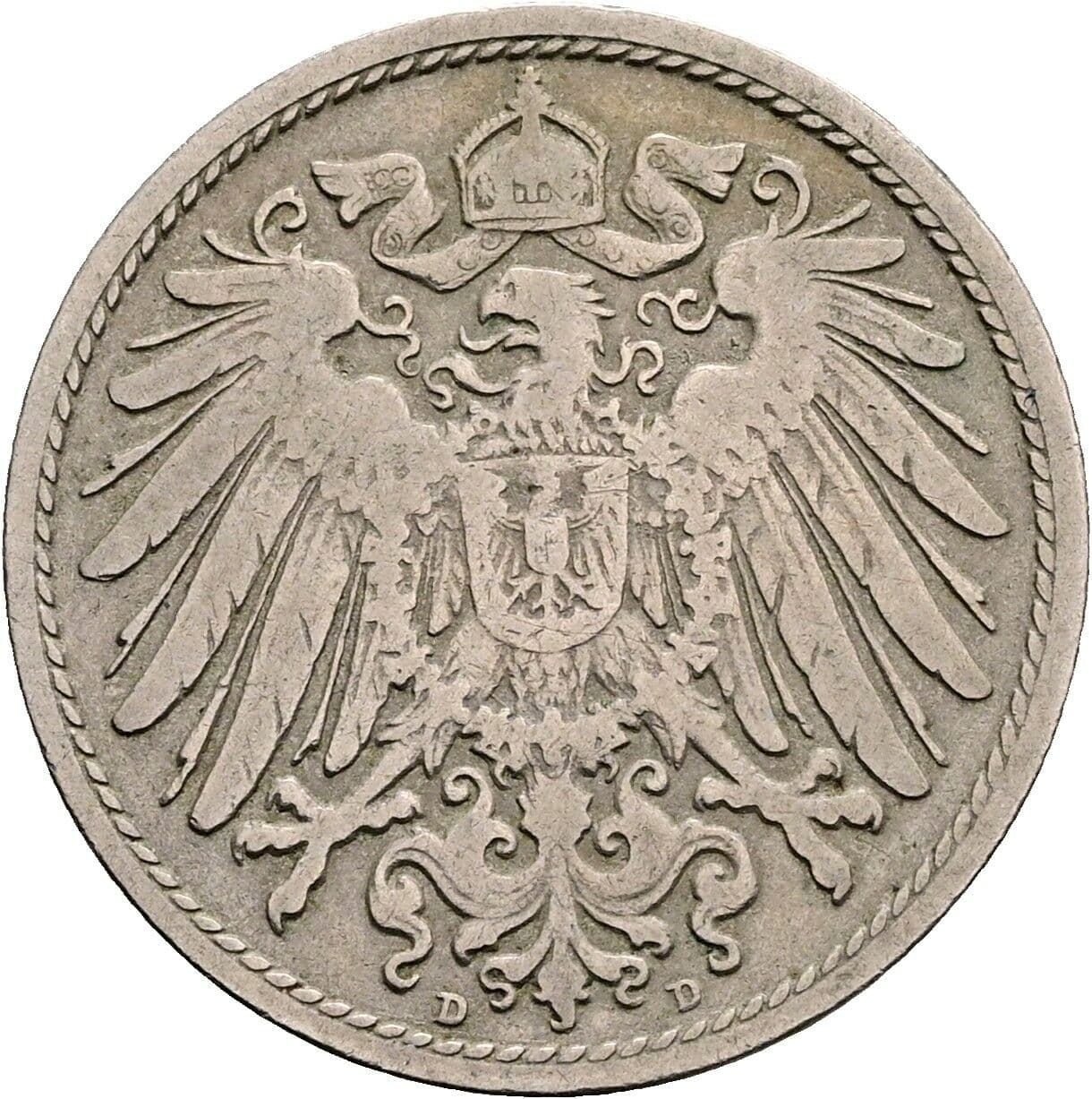 10 Pfennig 1896 D – Rückseite