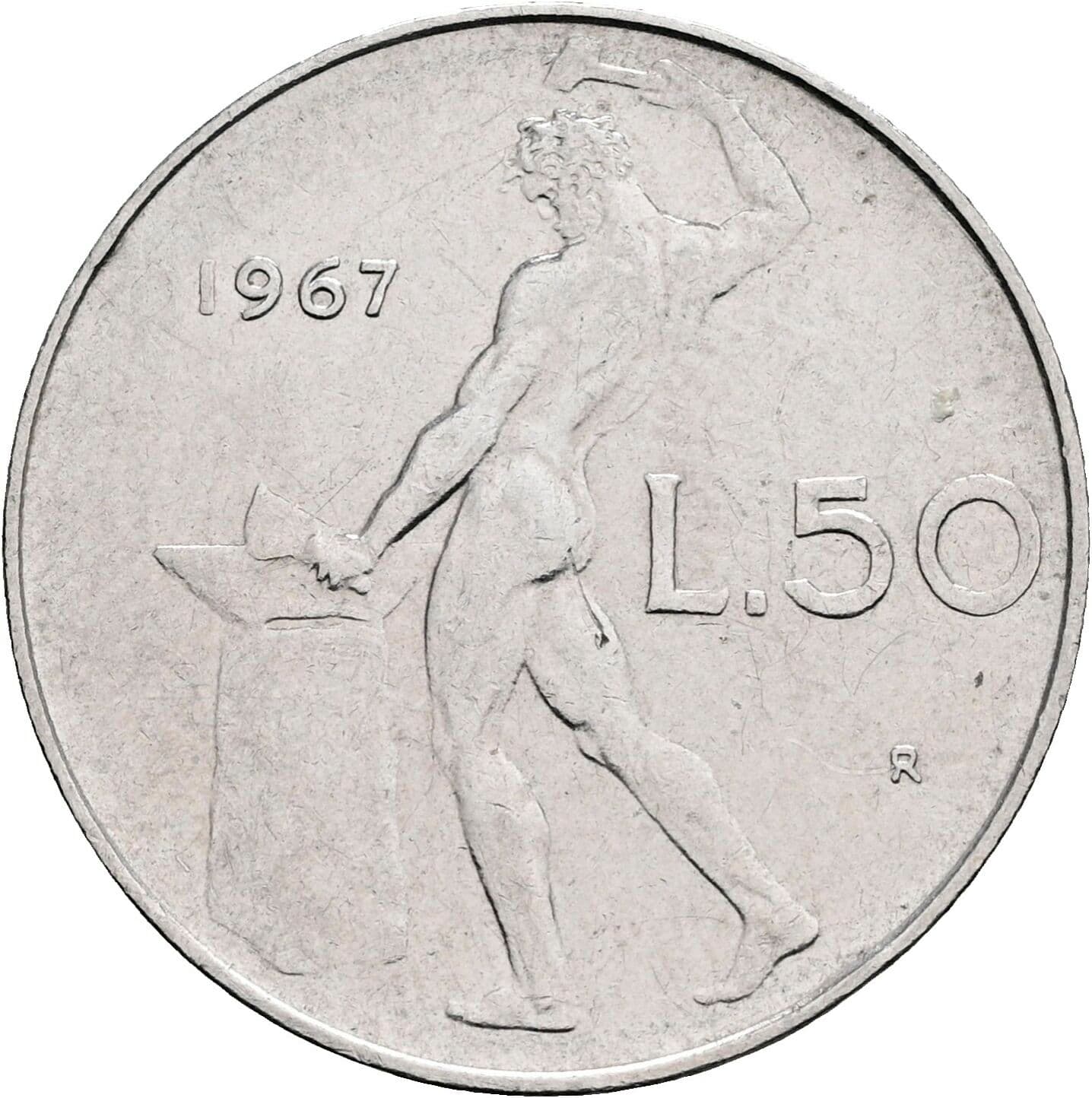 50 Lire 1967 – Rückseite