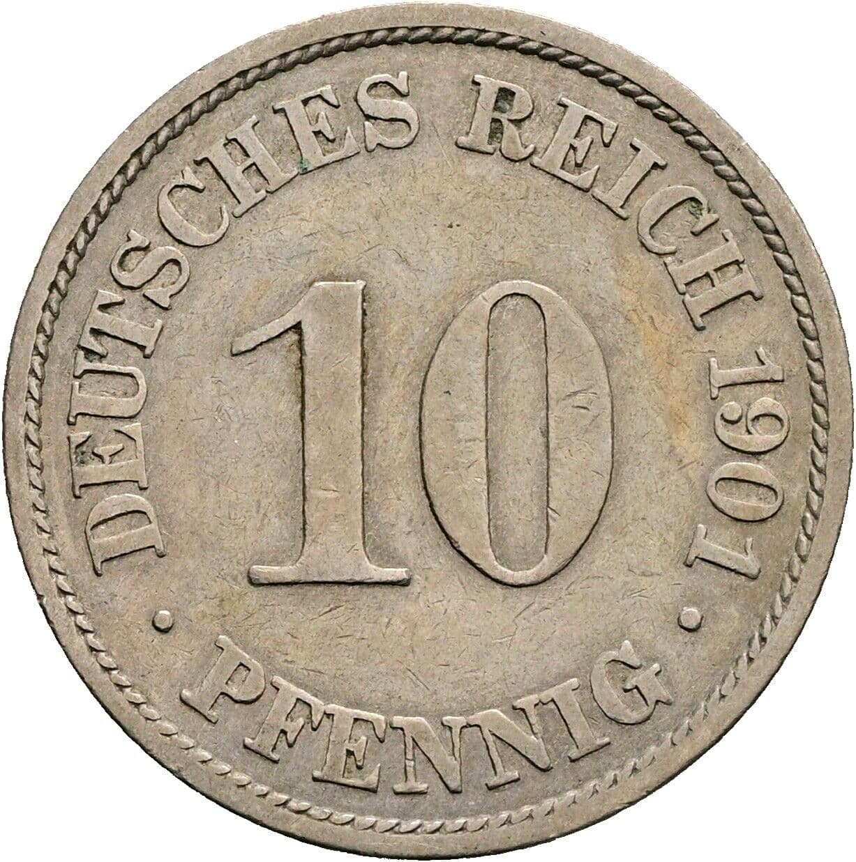 10 Pfennig 1901 A – Vorderseite