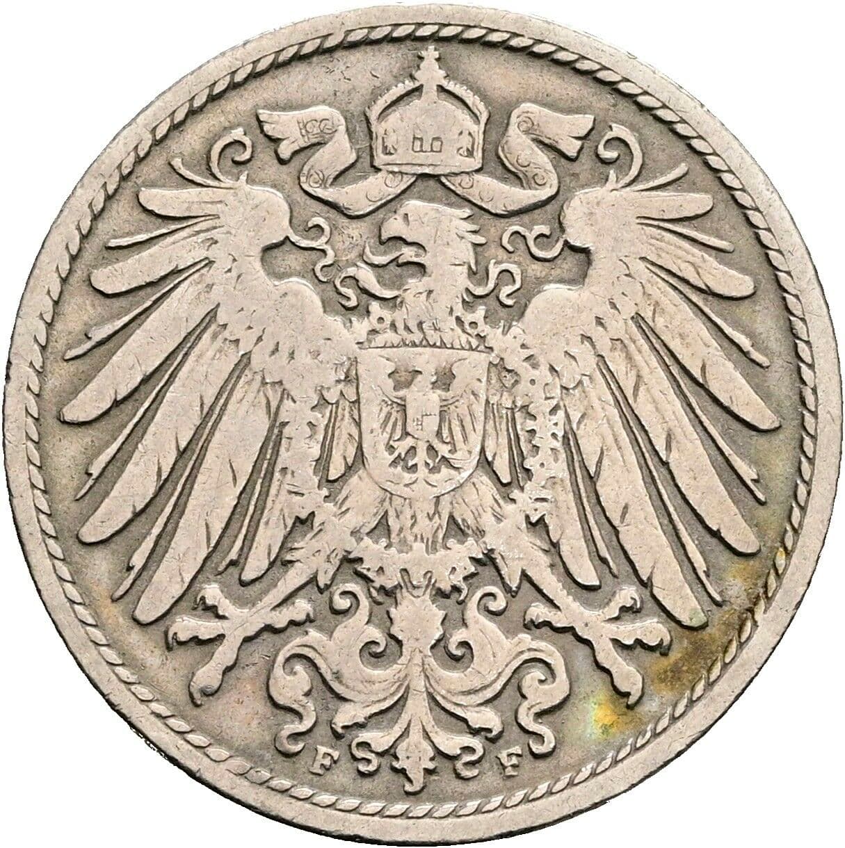 10 Pfennig 1896 F – Rückseite