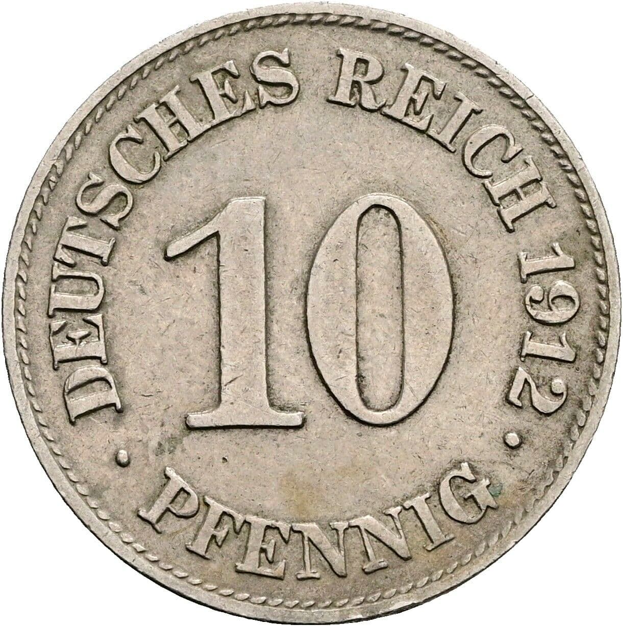 10 Pfennig 1912 E – Vorderseite