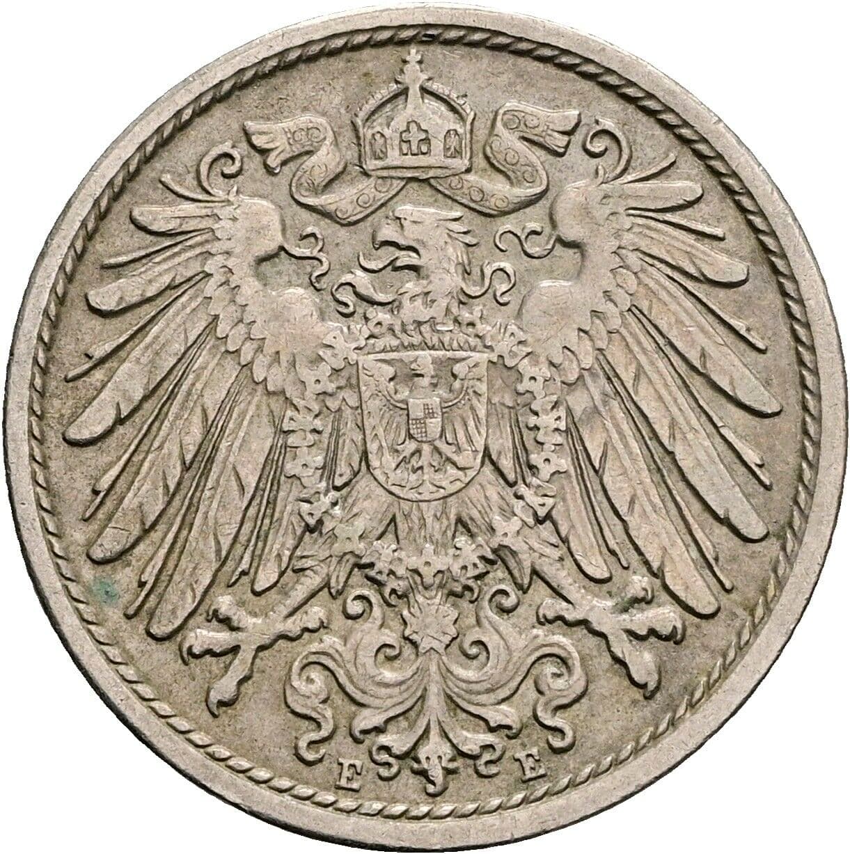 10 Pfennig 1912 E – Rückseite
