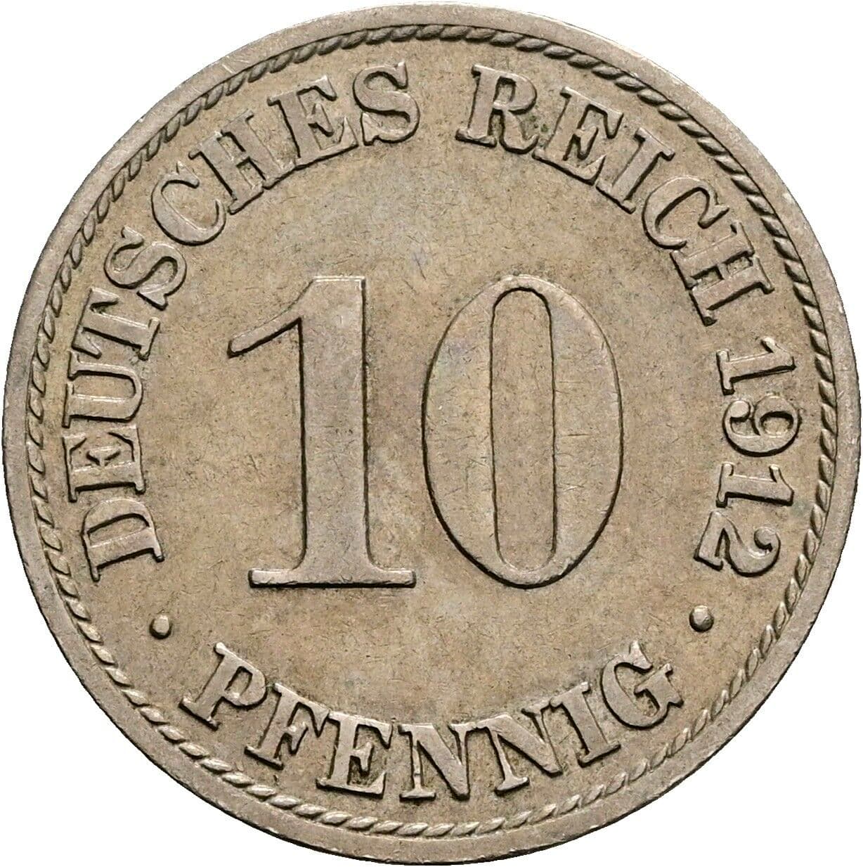 10 Pfennig 1912 A – Vorderseite