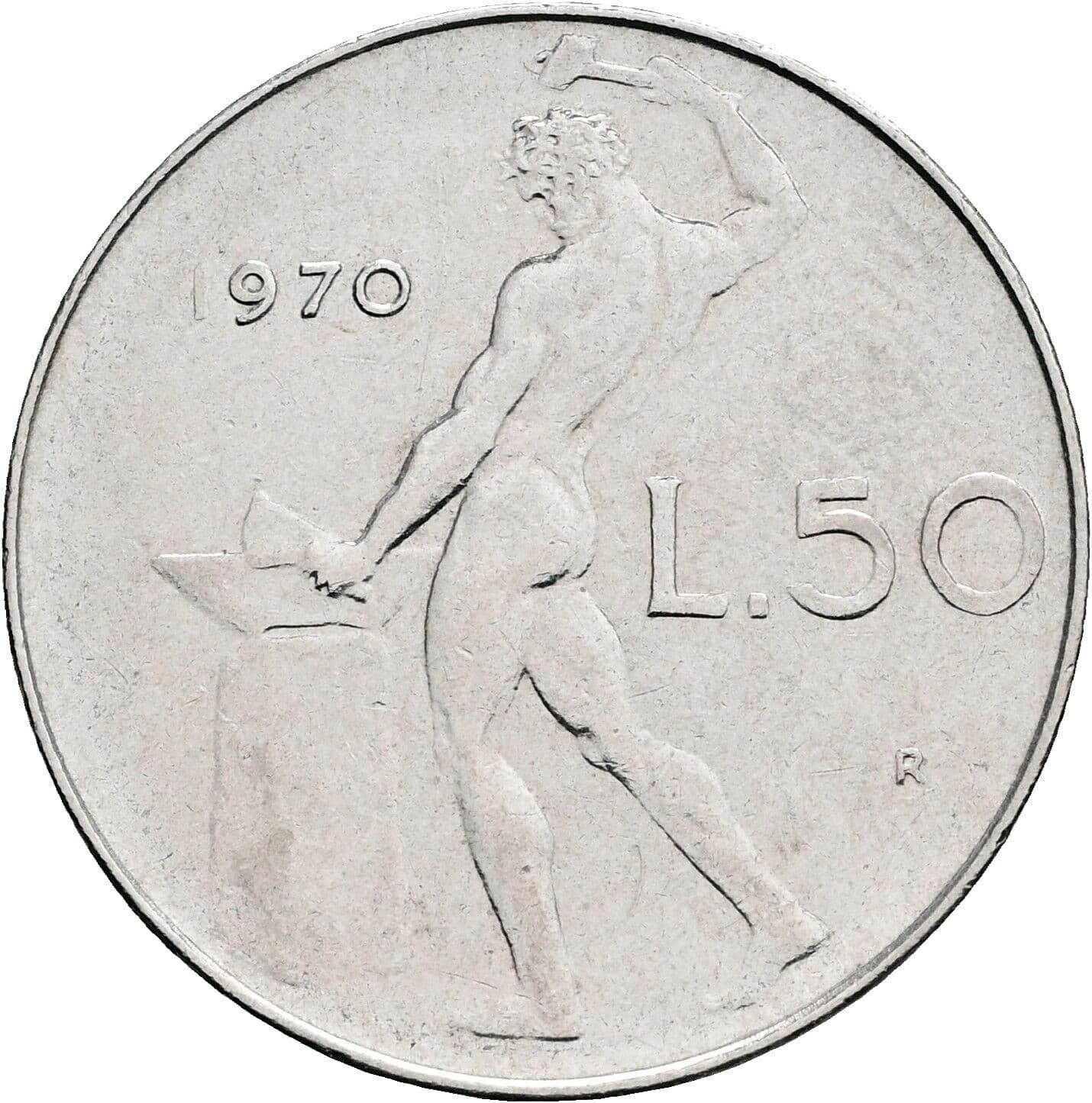 50 Lire 1970 – Rückseite