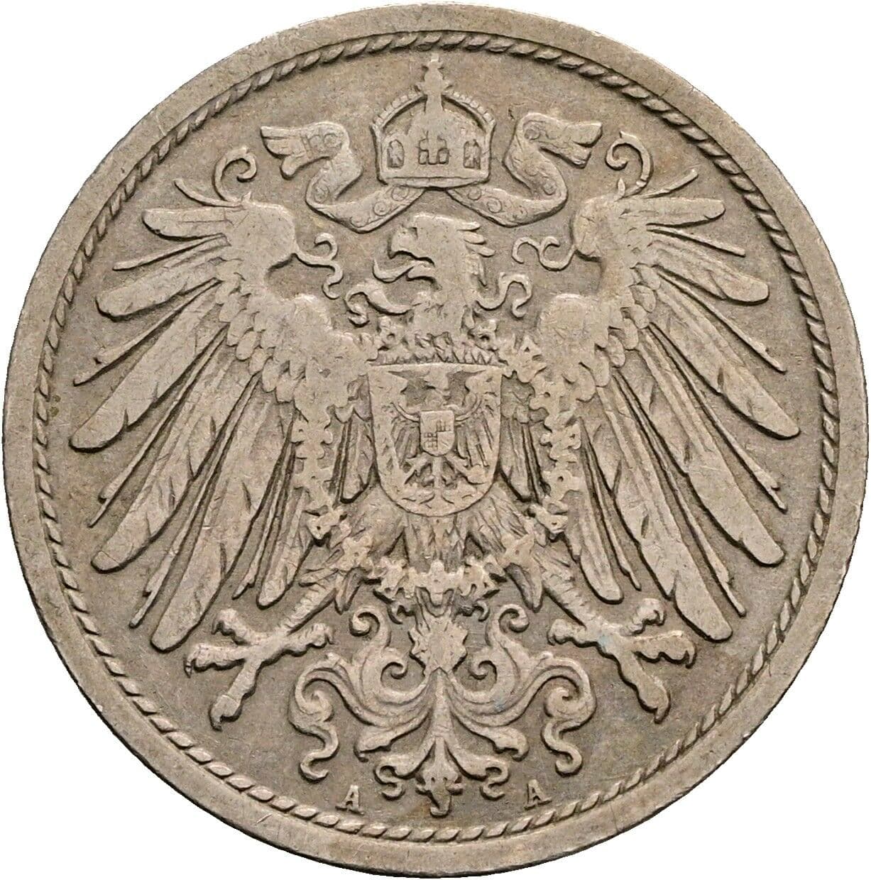 10 Pfennig 1907 A – Rückseite