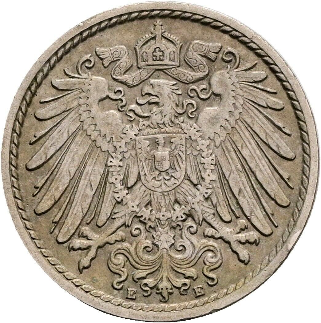 5 Pfennig 1910 E – Rückseite