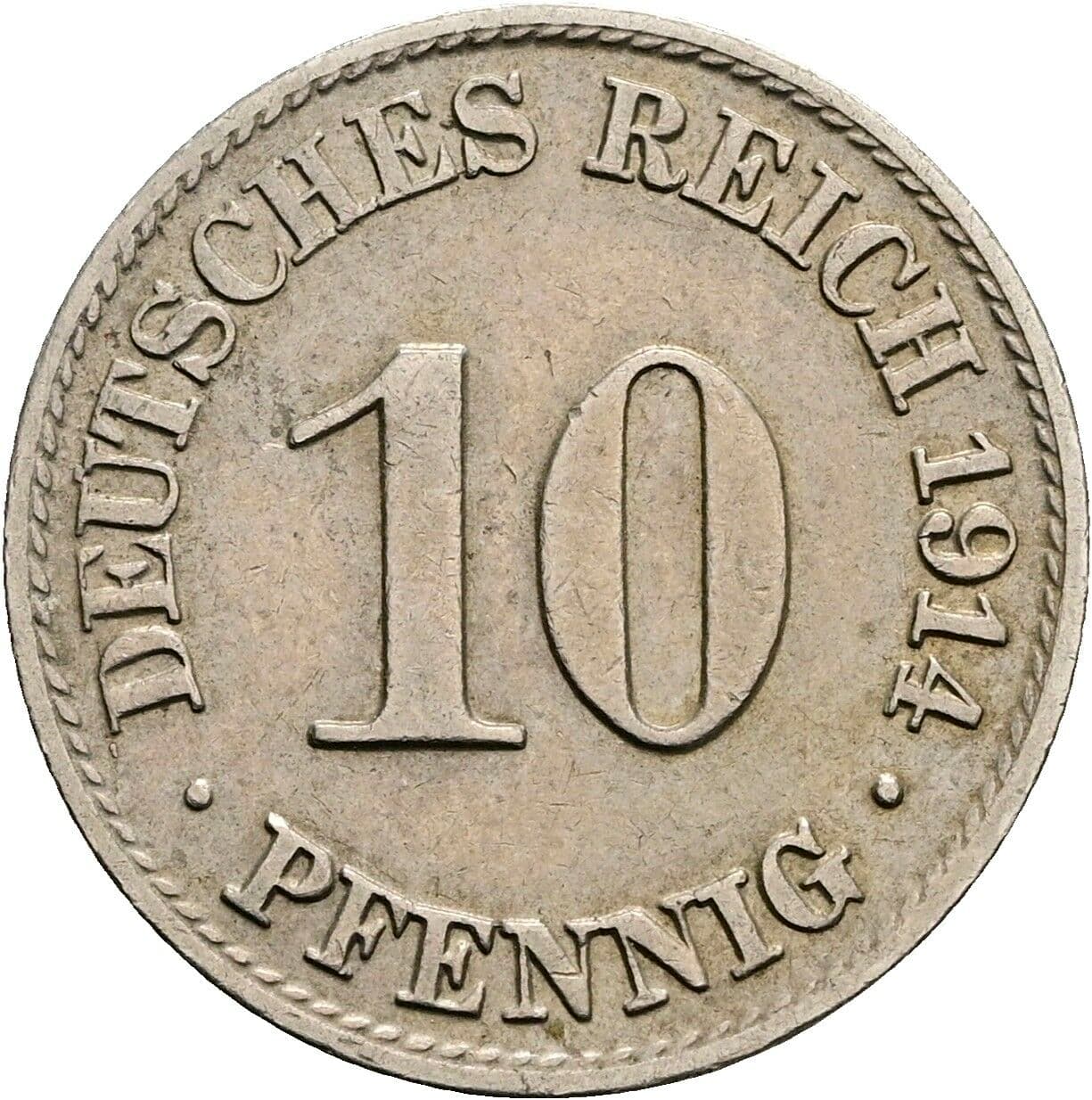 10 Pfennig 1914 A – Vorderseite