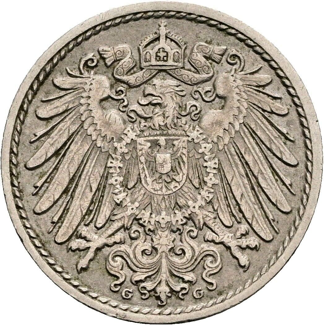 5 Pfennig 1911 G – Rückseite