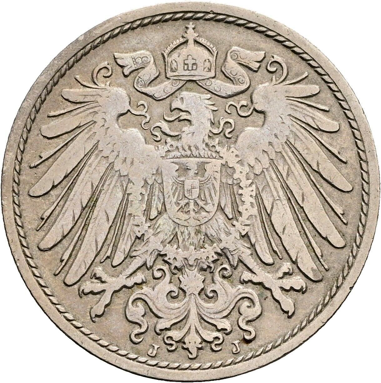 10 Pfennig 1906 J – Rückseite