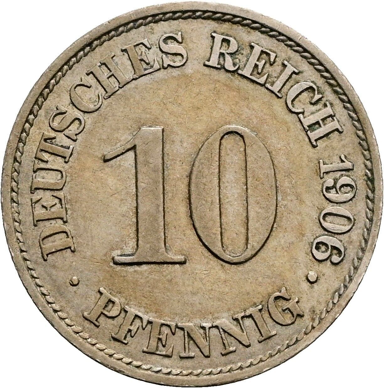 10 Pfennig 1906 A – Vorderseite