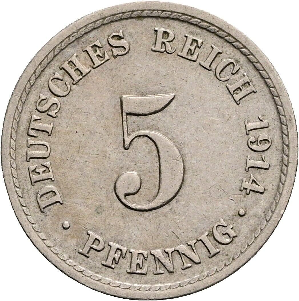 5 Pfennig 1914 A – Vorderseite