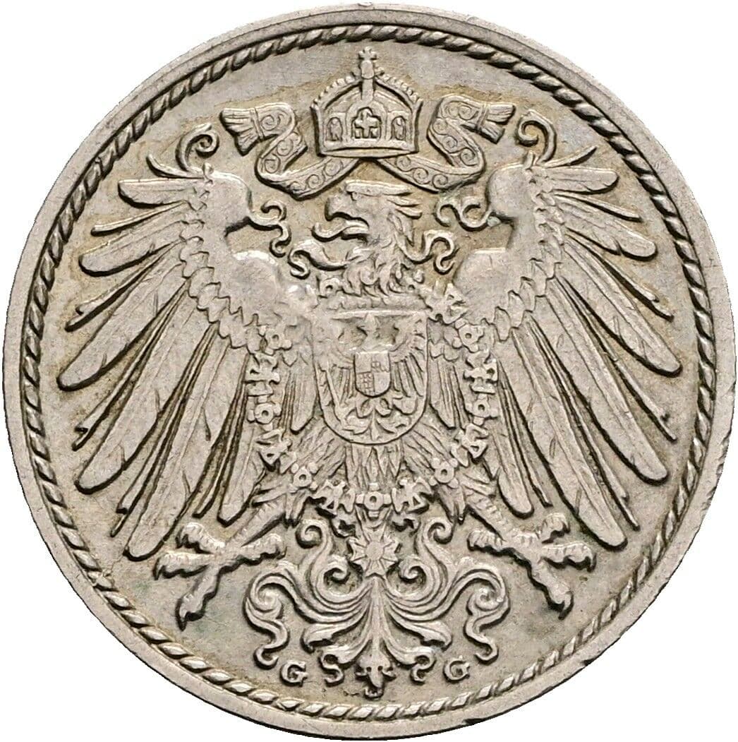 5 Pfennig 1913 G – Rückseite