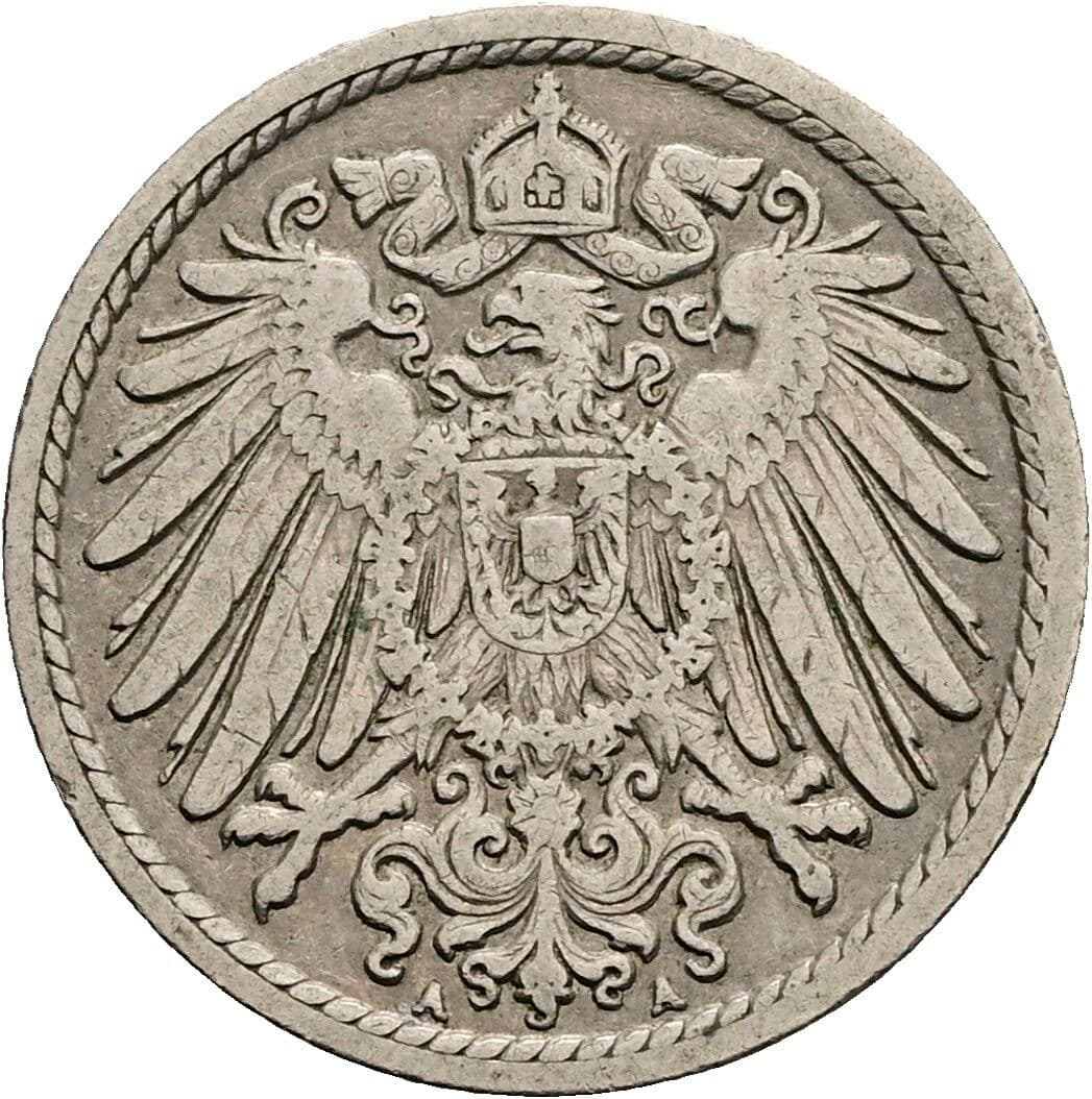 5 Pfennig 1907 A – Rückseite