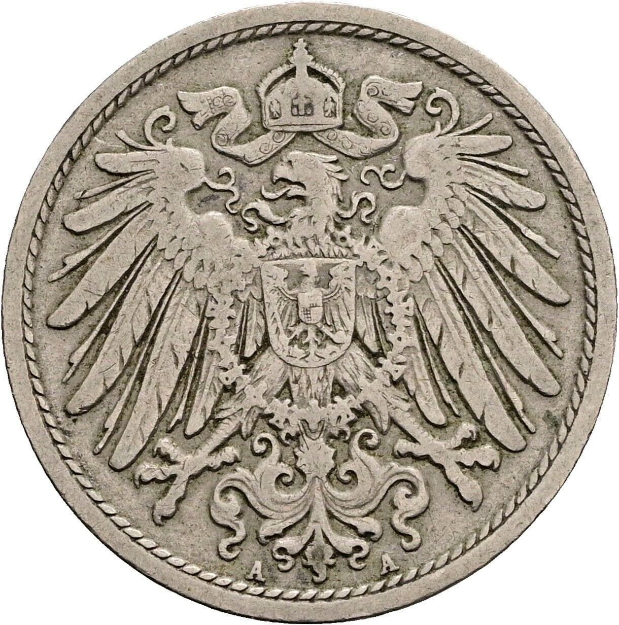 10 Pfennig 1907 A – Rückseite