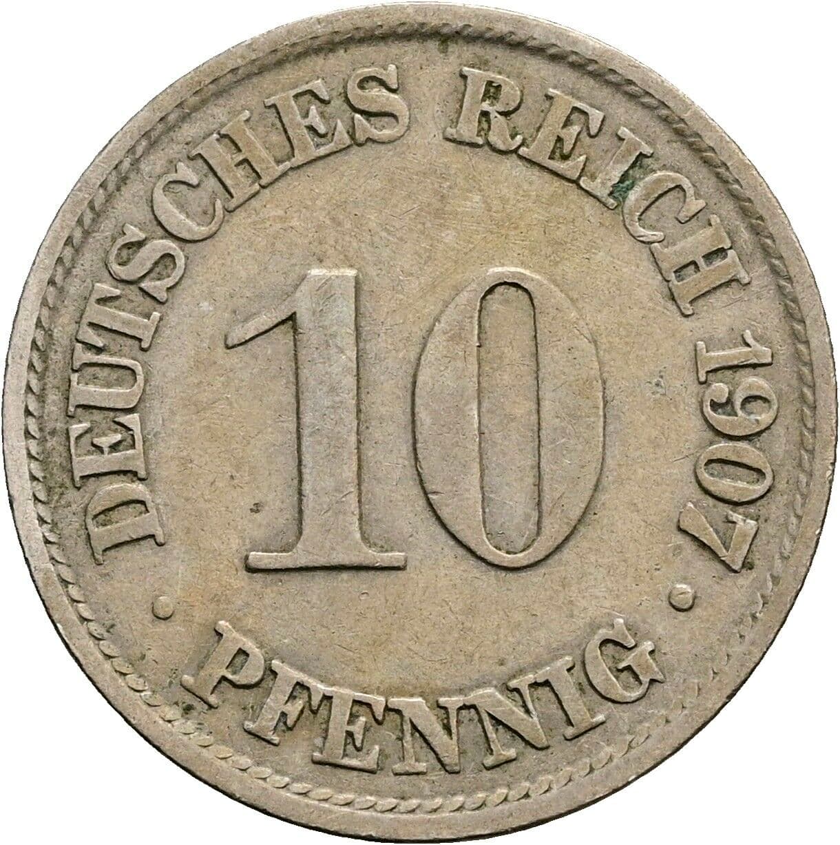 10 Pfennig 1907 A – Vorderseite
