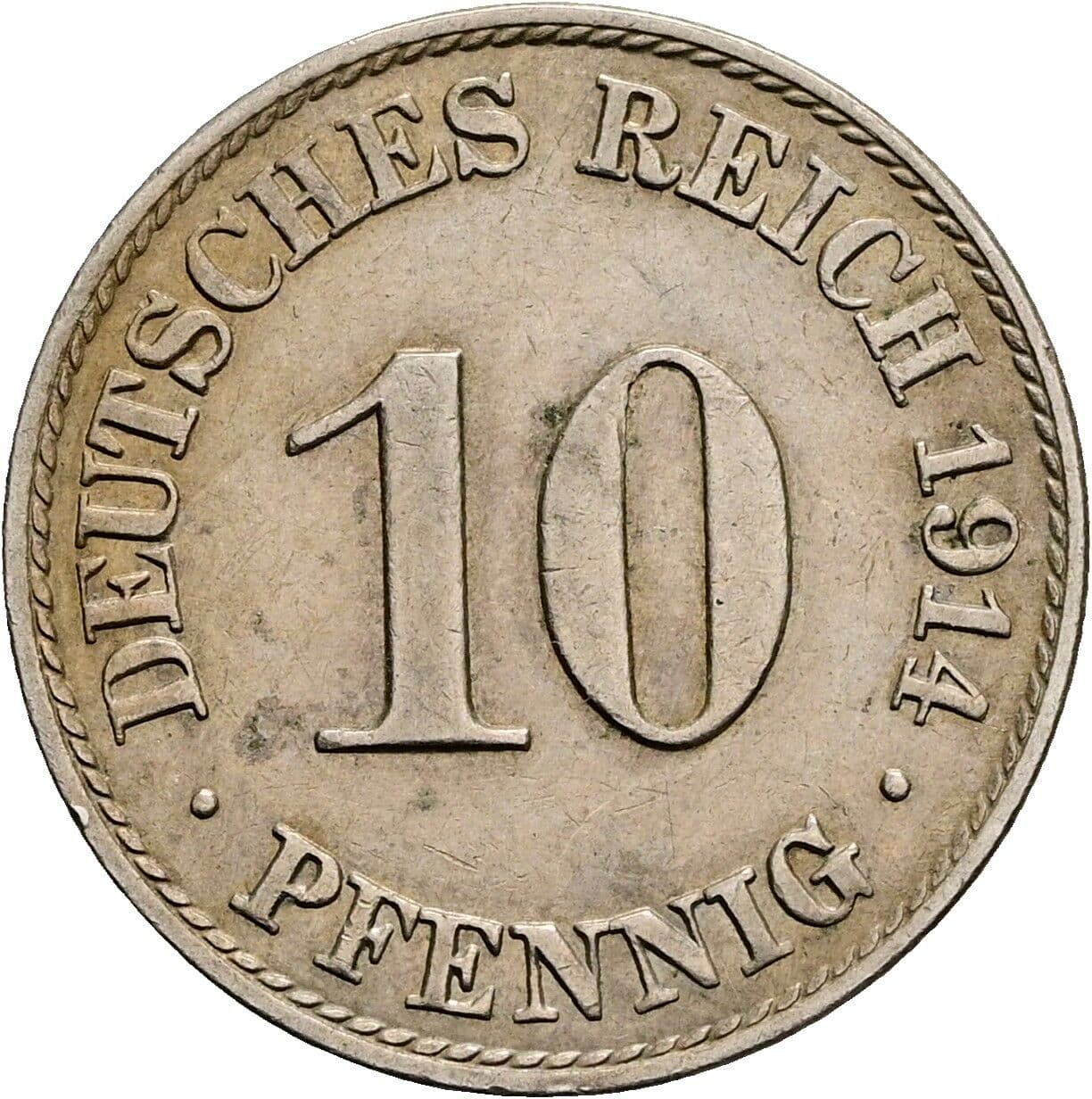 10 Pfennig 1914 A – Vorderseite
